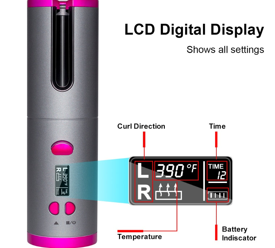 Fer à Boucler USB Sans Fil Multifonction avec Chargeur