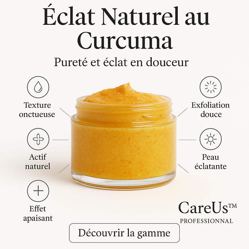 Gamme exfoliante au curcuma anti-taches, anti acné, anti impuretés (Tampons, mousse et savons)