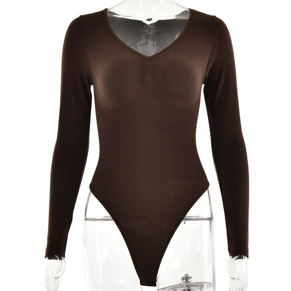 Body Sculptant avec String manches longues confortable et discret