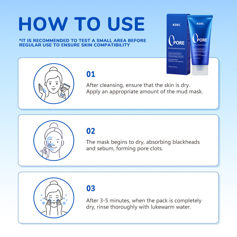 Masque facial purifiant pour pores et élimination des points noirs avec pinceau