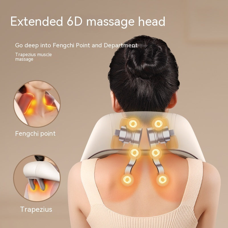 Appareil de massage multifonction sans fil - Masseur pour épaules et cou chauffant, massage de la nuque et du dos, taille, pied, oreiller de massage électrique