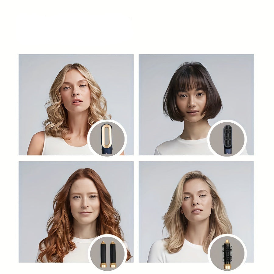 Set cheveux multifonctions, lisseur boucleur 5-en-1, outil coiffure professionnel, coiffage cheveux à domicile, appareil cheveux multifonction