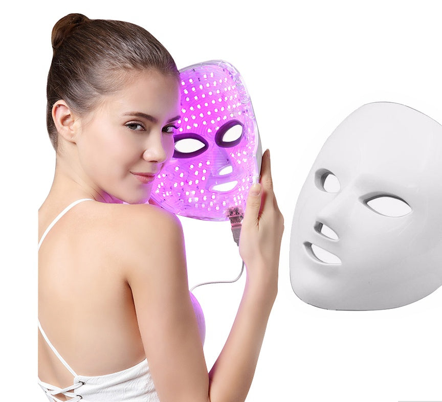Masque LED 7 couleurs pour le visage – Beauté, soins de la peau, rajeunissement, anti-rides, traitement de l’acné, blanchiment et raffermissement