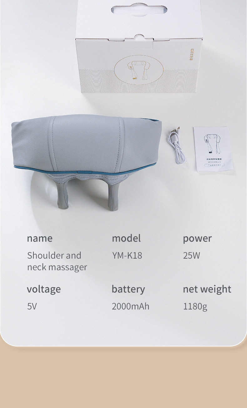 Appareil de massage multifonction sans fil - Masseur pour épaules et cou chauffant, massage de la nuque et du dos, taille, pied, oreiller de massage électrique