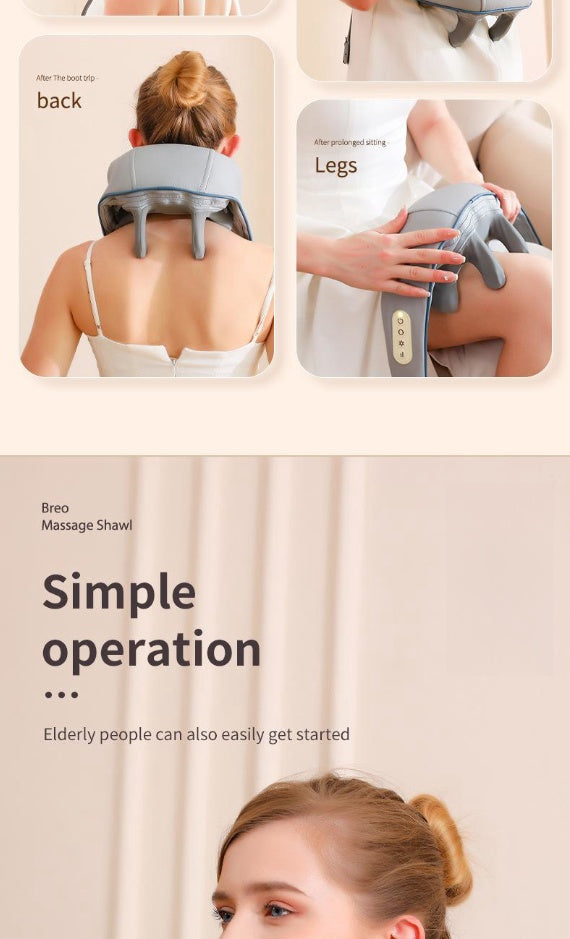 Appareil de massage multifonction sans fil - Masseur pour épaules et cou chauffant, massage de la nuque et du dos, taille, pied, oreiller de massage électrique