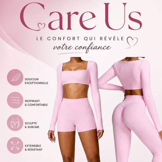 Ensemble Pilates/fitness stretch (2 Pièces)