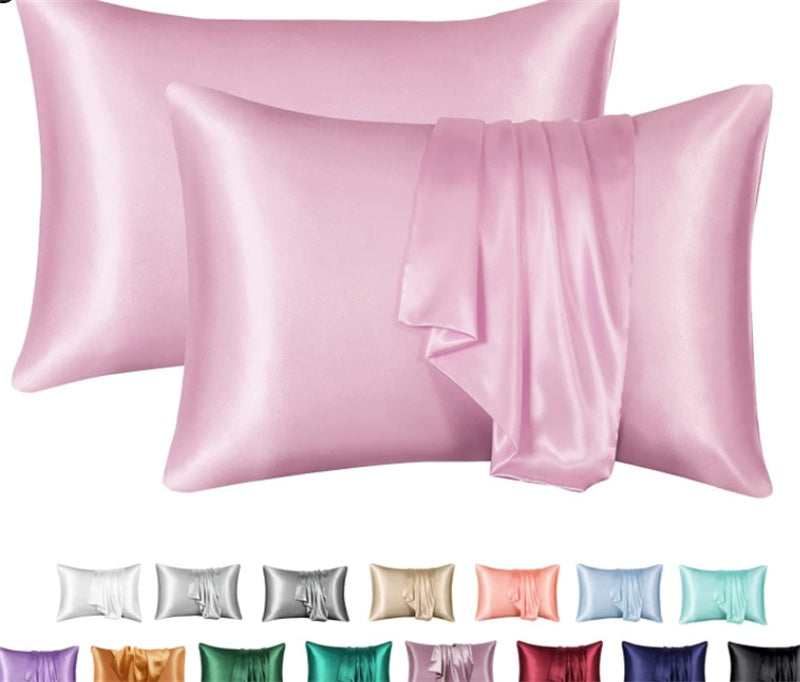Taie d'oreiller en satin de soie unie