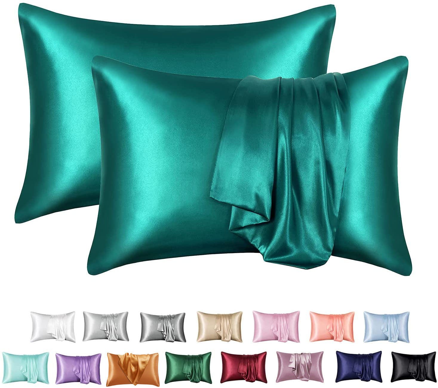 Taie d'oreiller en satin de soie unie