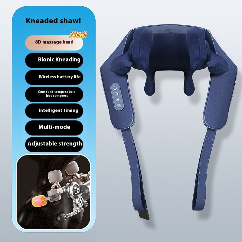 Appareil de massage multifonction sans fil - Masseur pour épaules et cou chauffant, massage de la nuque et du dos, taille, pied, oreiller de massage électrique