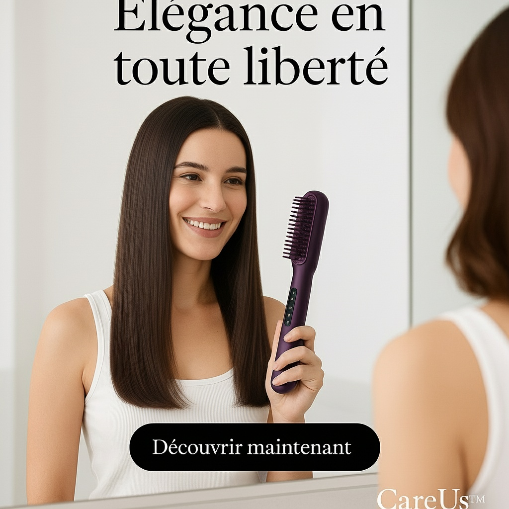Brosse Lissante & Boucleur 2 en 1 – Sans Fil, Chauffage Rapide, Recharge USB, Portable et Pratique