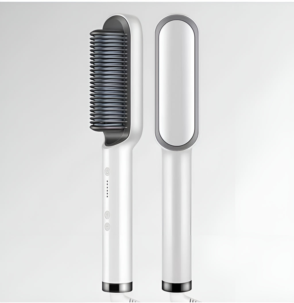 New 2 In 1 Hair Straightener Hot Comb Negative Ion Curling Tong Dual-purpose Electric Hair Brush