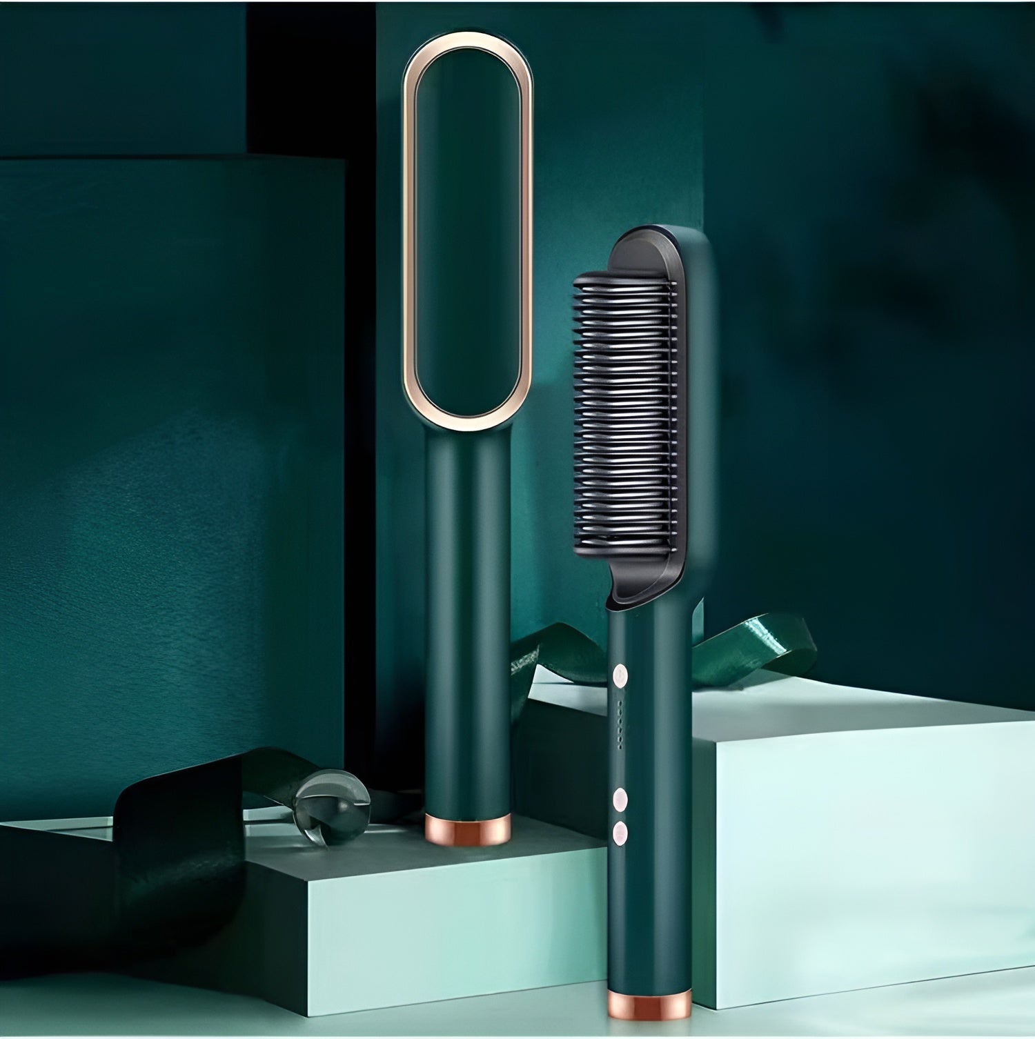 New 2 In 1 Hair Straightener Hot Comb Negative Ion Curling Tong Dual-purpose Electric Hair Brush