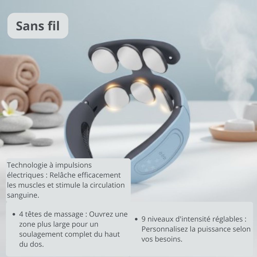 Appareil de massage cou/ cervical intelligent – Soulagement immédiat et relaxation profonde