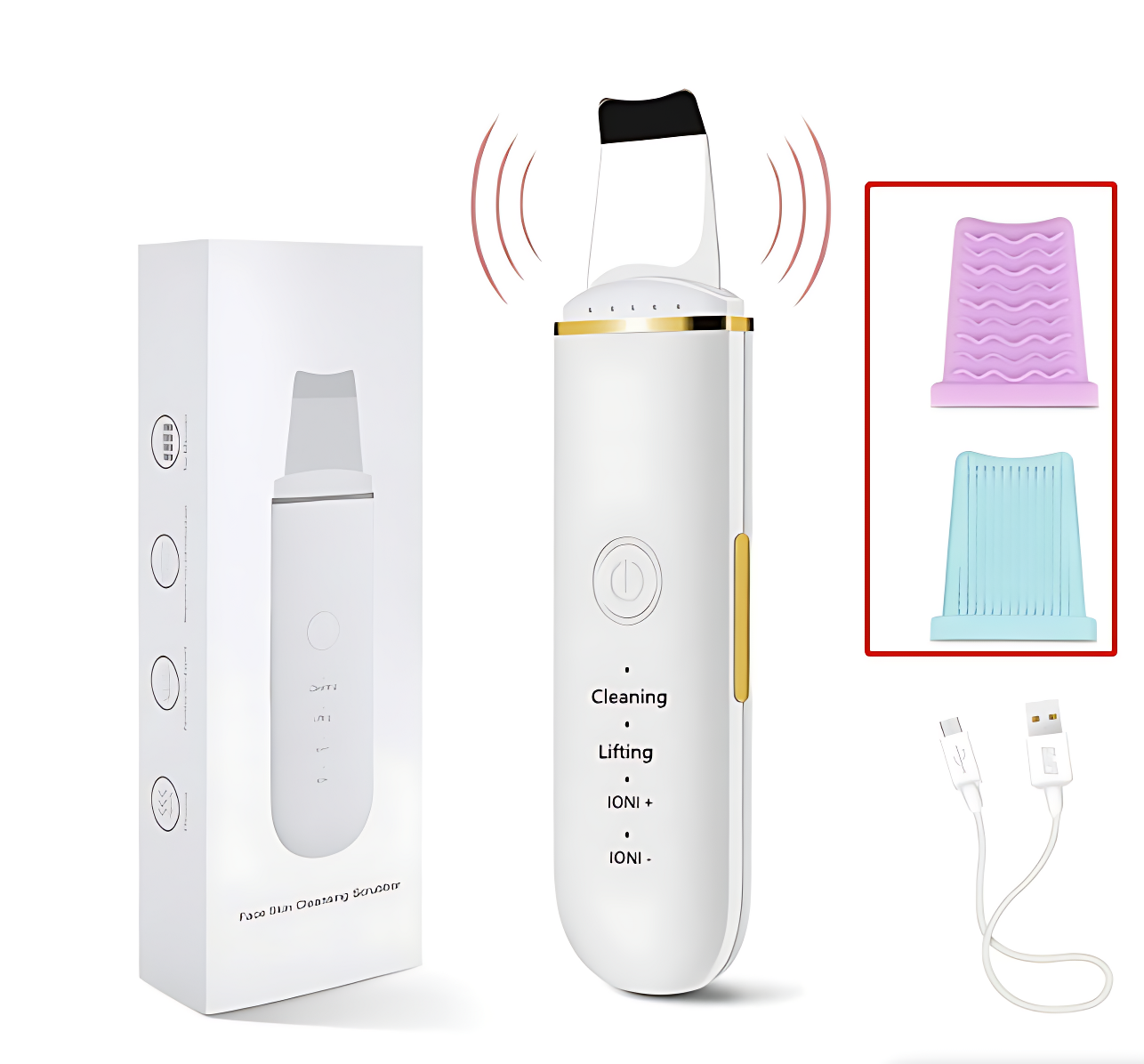 Nettoyeur de Peau Facial à Ultrasons Exfoliant