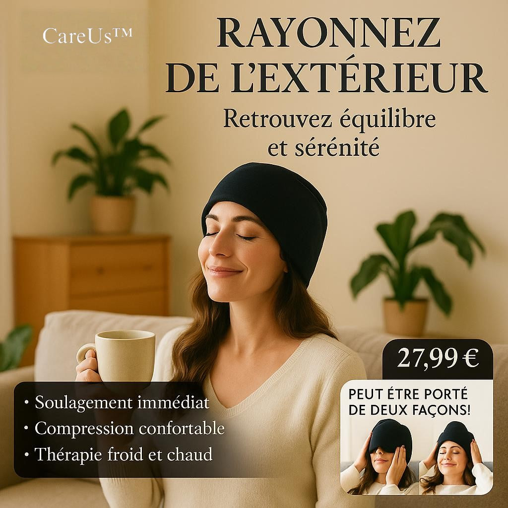 Bonnet Thérapie Froid & Chaud – Soulagement Migraine et Maux de Tête
