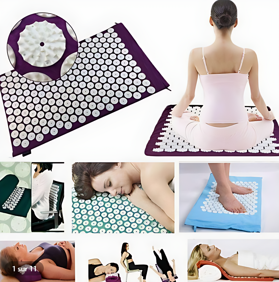 Tapis de yoga d’acupression 3 en 1 -Relaxation et de massage