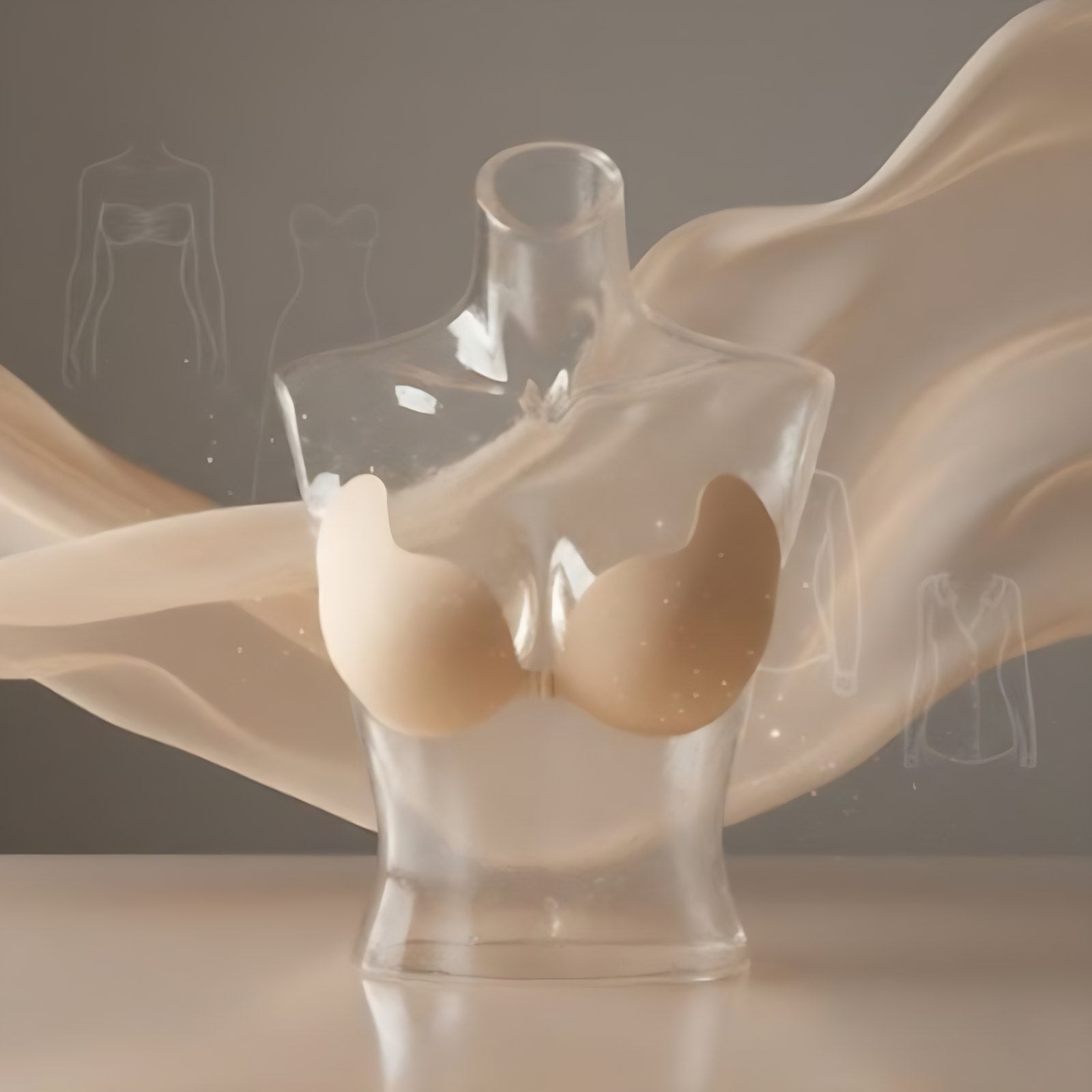 Soutien-gorge invisible en silicone avec effet push-up et Maintien Parfait