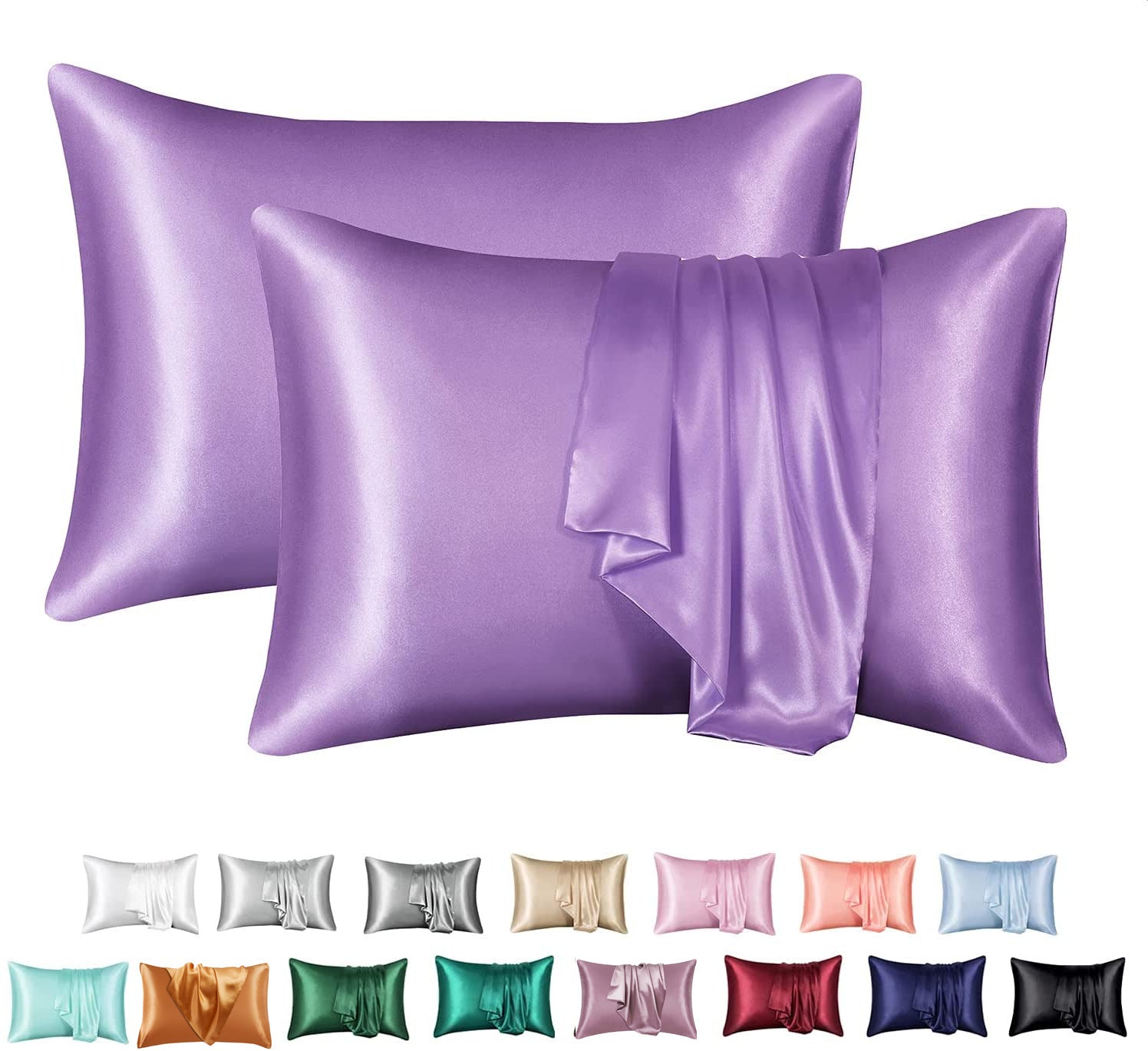 Taie d'oreiller en satin de soie unie