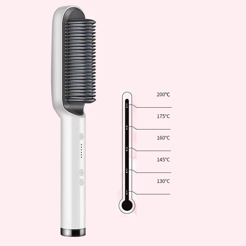 New 2 In 1 Hair Straightener Hot Comb Negative Ion Curling Tong Dual-purpose Electric Hair Brush