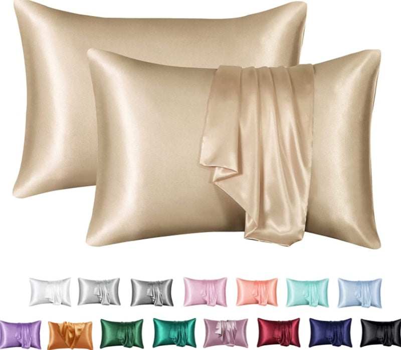 Taie d'oreiller en satin de soie unie