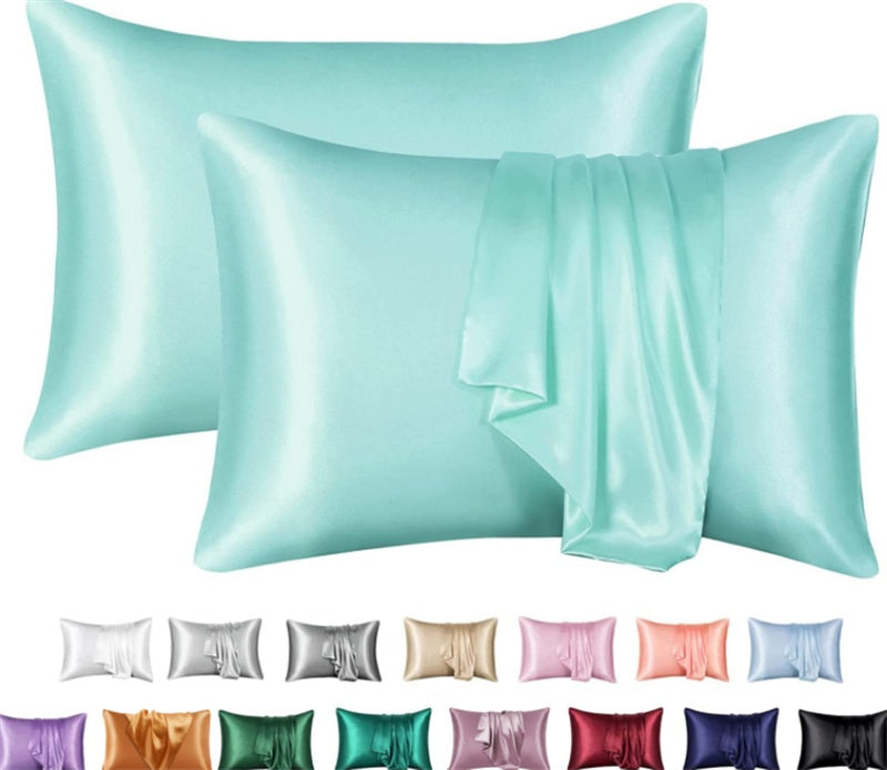 Taie d'oreiller en satin de soie unie