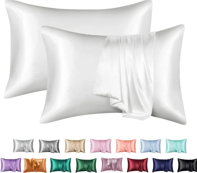 Taie d'oreiller en satin de soie unie