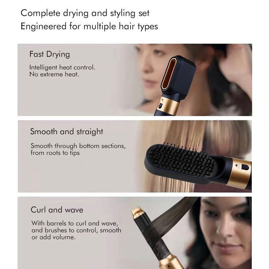 Set cheveux multifonctions, lisseur boucleur 5-en-1, outil coiffure professionnel, coiffage cheveux à domicile, appareil cheveux multifonction