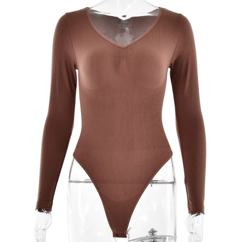 Body Sculptant avec String manches longues confortable et discret