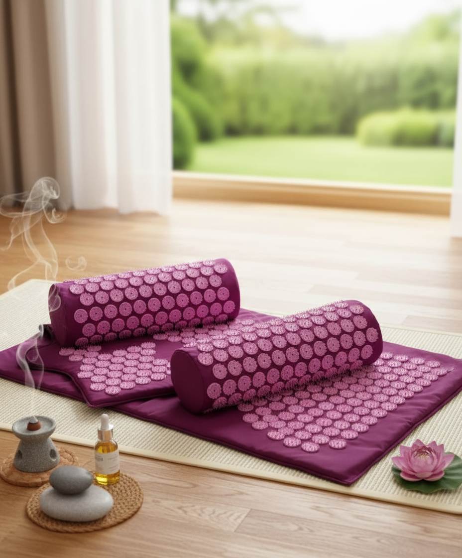 Tapis de yoga d’acupression 3 en 1 -Relaxation et de massage